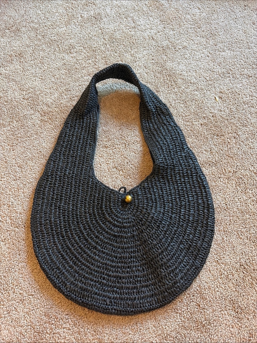 Mango MNG Black Round Woven  Rattan Crossbody Bag  Summer Vacation Resort